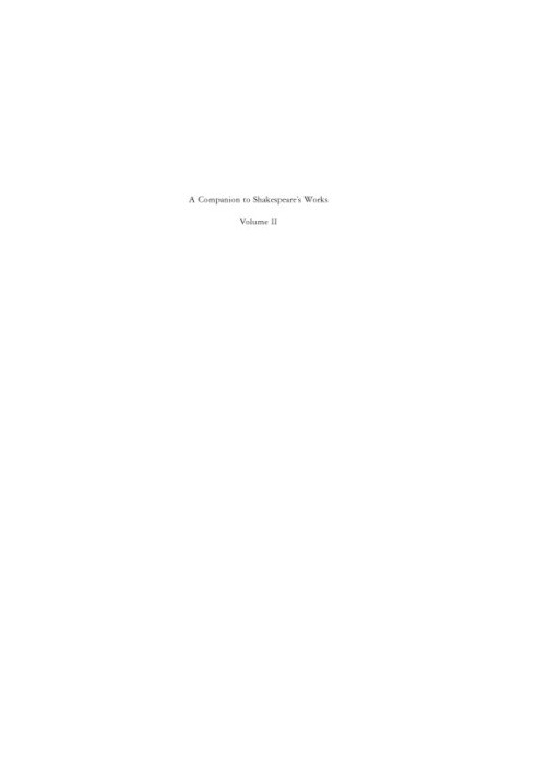 A companion to Shakespeare's works Volume 2 The Histories