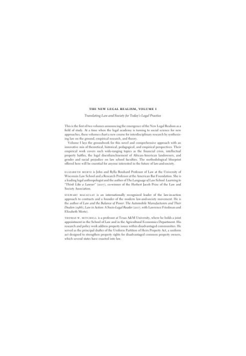 The new legal realism. Volume I, Translating law-and-society for today’s legal practice