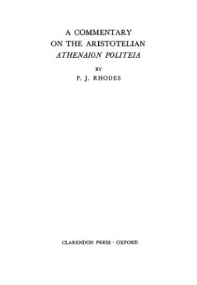 A Commentary on the Aristotelian Athenaion Politeia