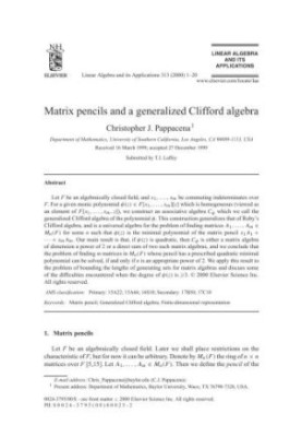 Linear Algebra and its Applications. Volume 313