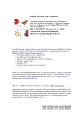Science, Evolution, And Creationism: A View from the National Academy of Sciences and the Institute of Medicine