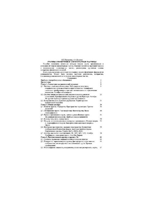 Symmetry Groups and Elementary Particles