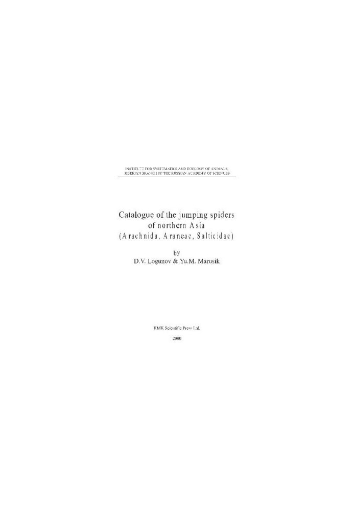North Asian Jumping Spiders Catalogue