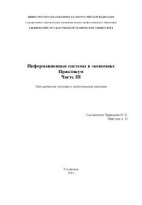 Information systems in economics. Workshop. Part III: Guidelines