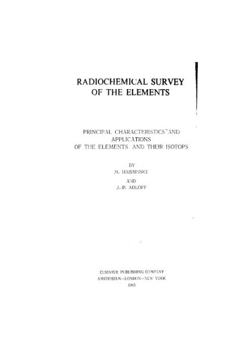 Radiochemical Vocabulary of Elements