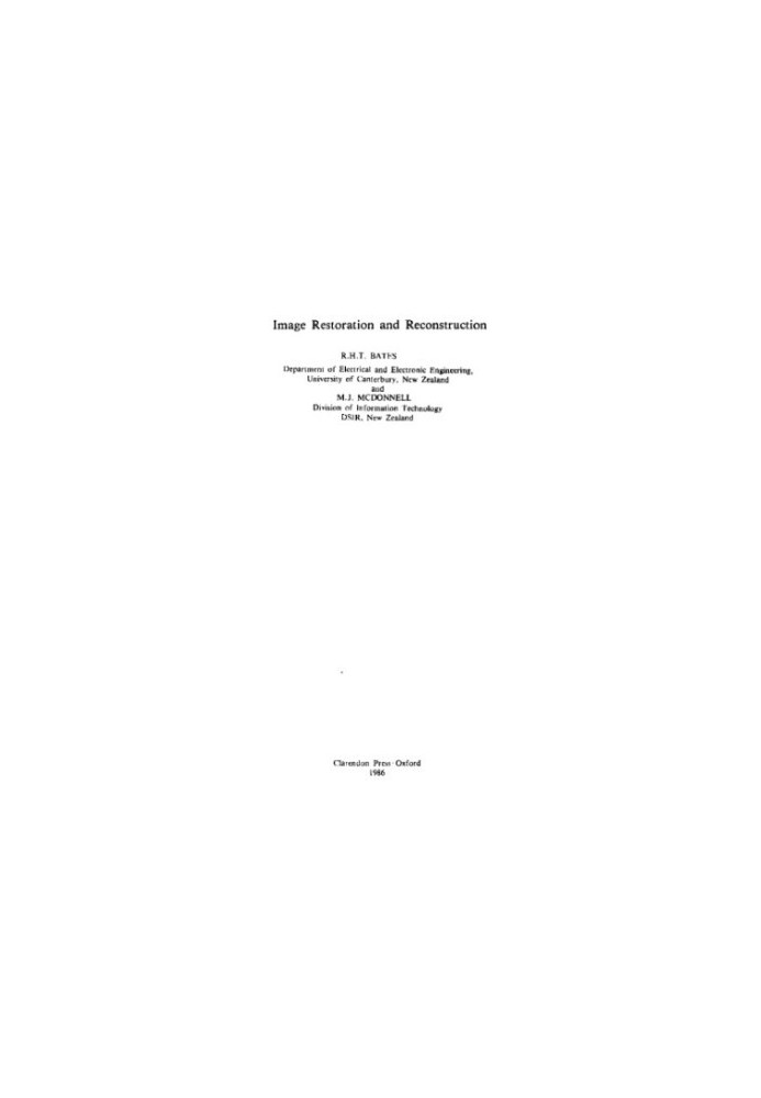 Image recovery and reconstruction