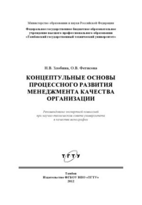 Conceptual foundations of the process development of quality management of the organization. Monograph