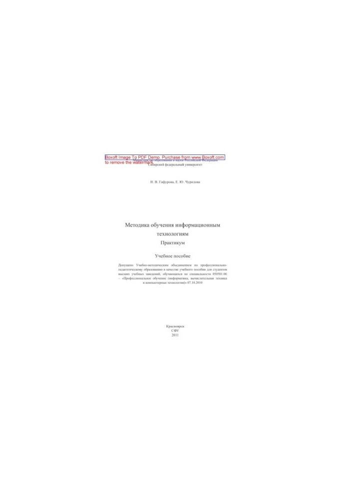 Information technology training methodology. Workshop