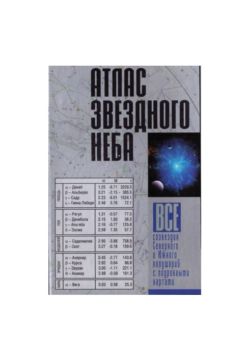 Atlas of the starry sky. All constellations of the Northern and Southern hemispheres with detailed maps