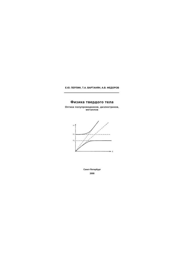 Solid state physics. Optics of semiconductors, dielectrics, metals