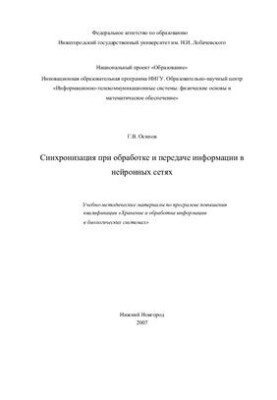 Синхронизация при обработке и передаче информации в нейронных сетях