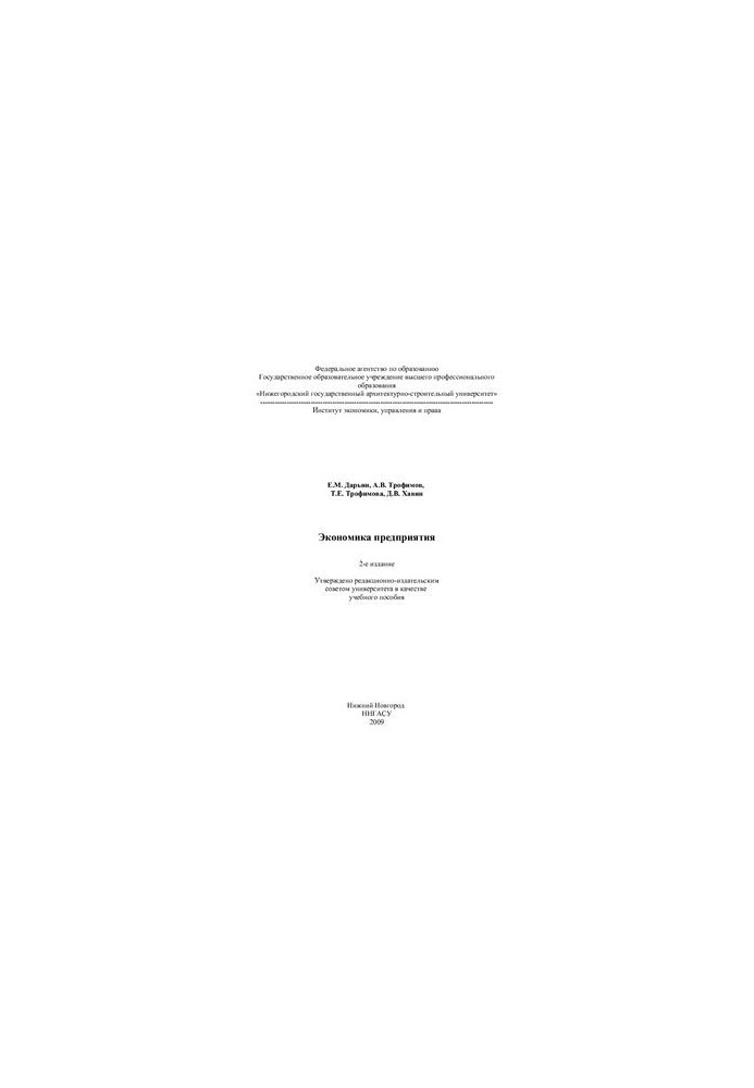 Economy of the enterprise