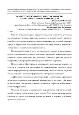 Художньо-творчі здібності: структурно-компонентна модель