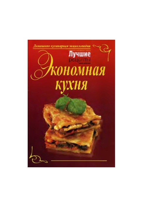 Economy kitchen. Home culinary encyclopedia