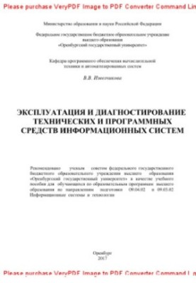 Operation and diagnosis of technical and software information systems