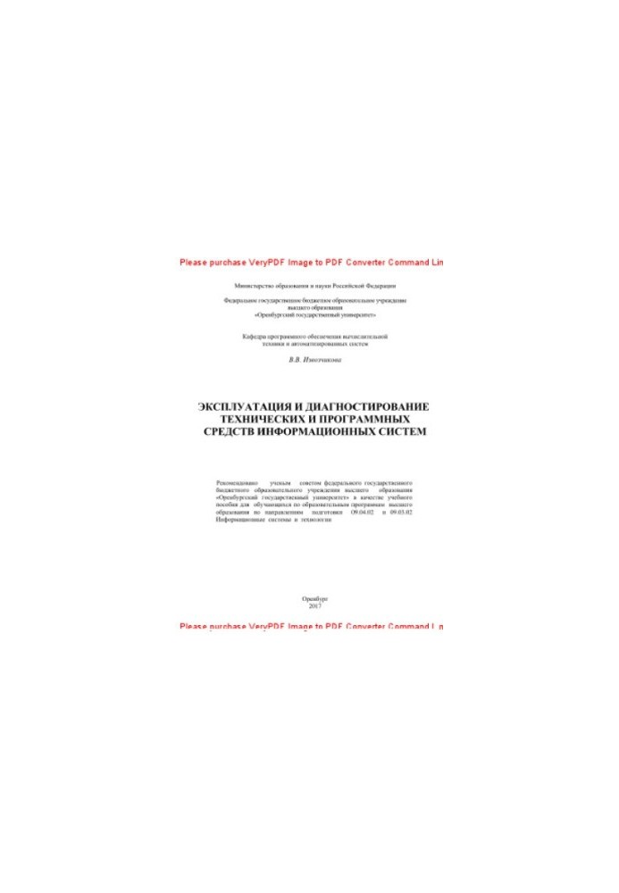 Operation and diagnosis of technical and software information systems