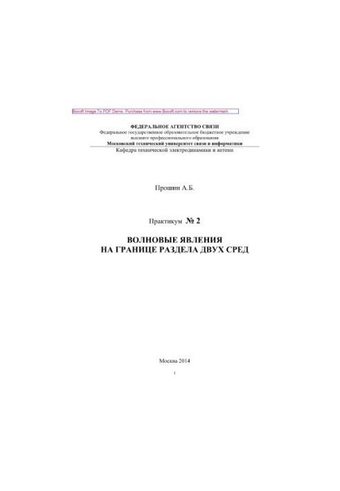 Волновые явления на границе раздела двух сред. Практикум № 2