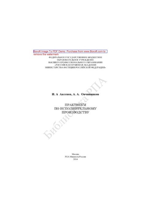Практикум по исполнительному производству. Практикум