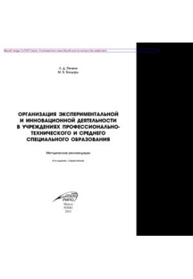 Организация экспериментальной и инновационной деятельности в учреждениях профессионально-технического и среднего специального