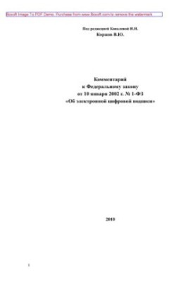 Коментар до Федерального закону від 10 січня 2002 року № 1-ФЗ «Про електронний цифровий підпис»