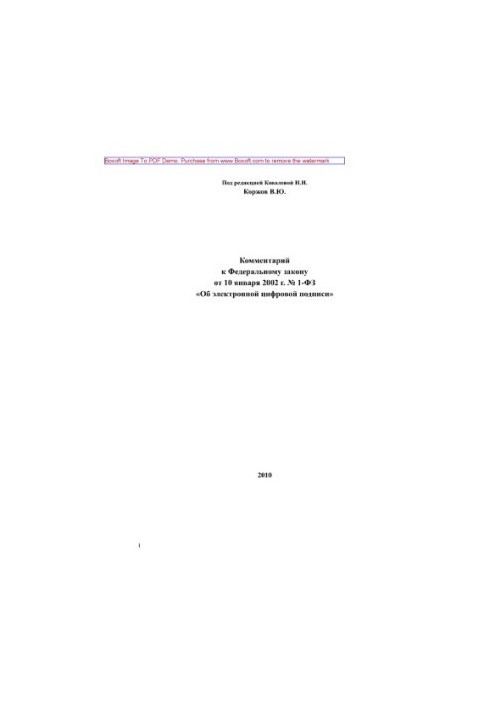 Коментар до Федерального закону від 10 січня 2002 року № 1-ФЗ «Про електронний цифровий підпис»