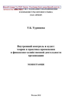 Внутренний контроль и аудит. Теория и практика применения в финансово-хозяйственной деятельности организации. Монография