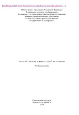 Краткий очерк истории русской литературы. Учебное пособие
