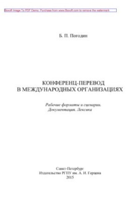 Conference translation in international organizations. Working formats and scenarios. Documentation. Lexicon