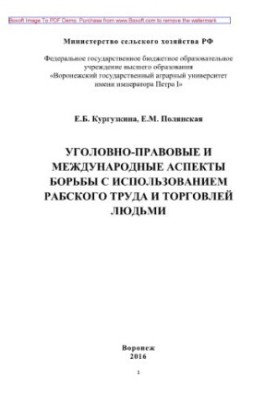 Кримінально-правові та міжнародні аспекти боротьби з використанням рабської праці та торгівлею людьми. Монографія
