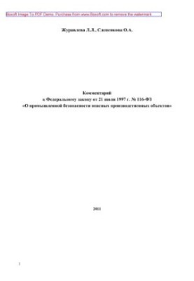 Комментарий к Федеральному закону от 21 июля 1997 г. № 116-ФЗ «О промышленной безопасности опасных производственных объектов»