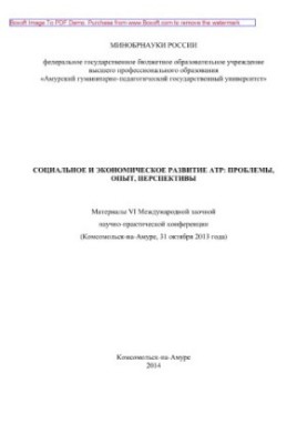 Социальное и экономическое развитие АТР. Проблемы, опыт, перспективы. Материалы VI Международной заочной научно-практической 