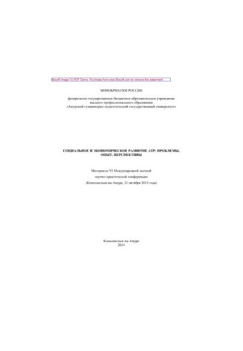 Социальное и экономическое развитие АТР. Проблемы, опыт, перспективы. Материалы VI Международной заочной научно-практической 