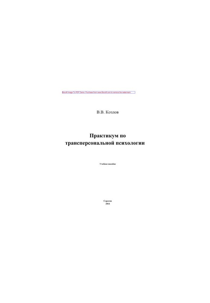 Workshop on transpersonal psychology. Tutorial