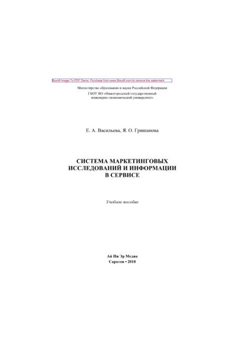 Система маркетинговых исследований и информации в сервисе. Учебное пособие