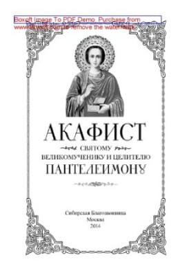 Акафист святому великомученику и целителю Пантелеимону