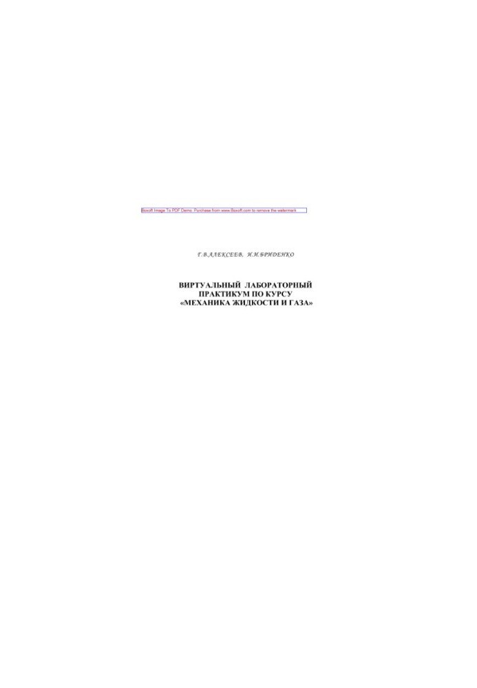Virtual laboratory workshop on the course "Mechanics of liquid and gas". Training manual