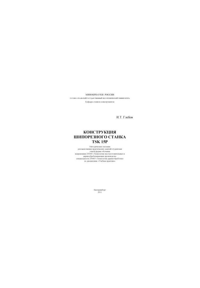 Конструкция шипорезного станка TSK 15P
