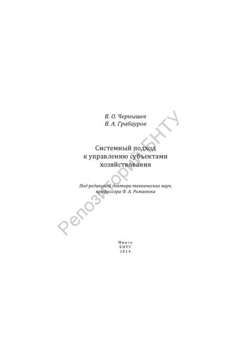 System approach to management of business entities