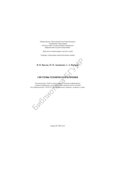 Systems of technical vision: training manual
