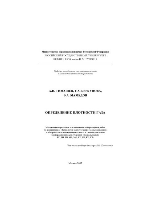 Timashev A. N. et al. Determination of gas density