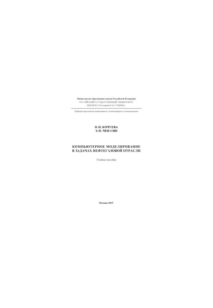 Кочуева О.Н., Чен-Син Э.П. Компьютерное моделирование в задачах НГО