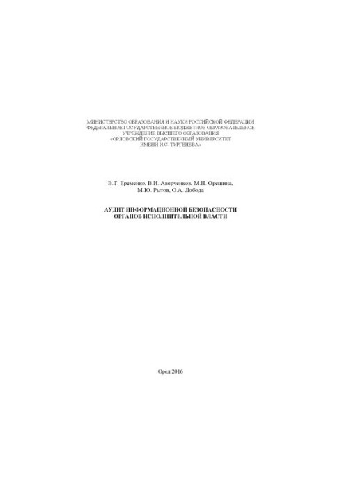 Аудит информационной безопасности органов исполнительной власти