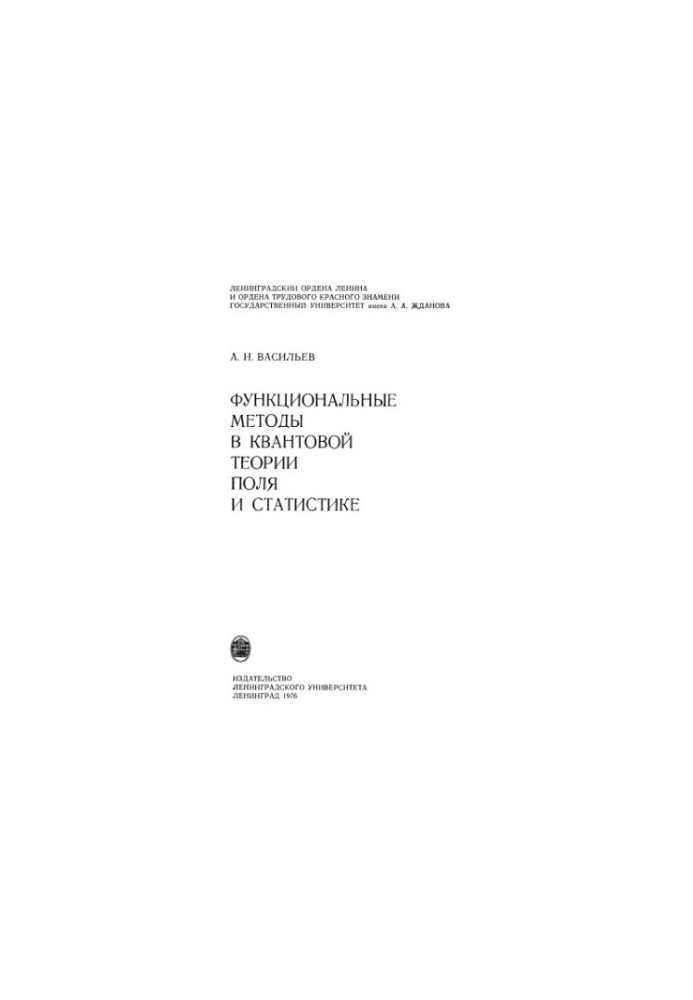 Functional Methods in Quantum Field Theory and Statistics