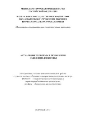 Actual problems in the technology of wood products (independent work of the EO)