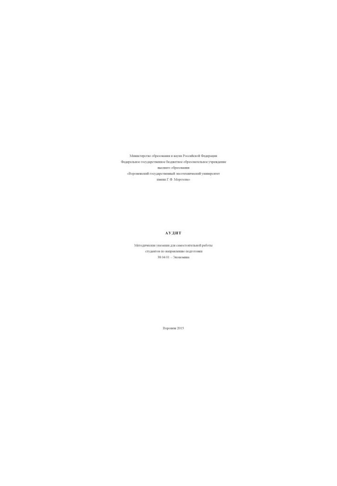 Audit (SR 38.04.01)