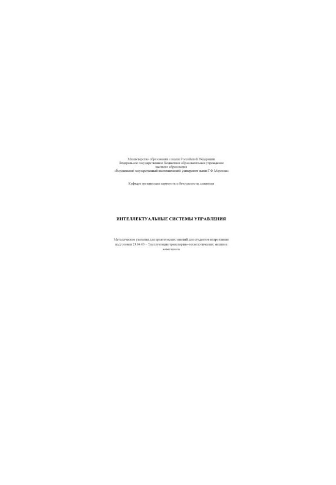 Интеллектуальные системы управления