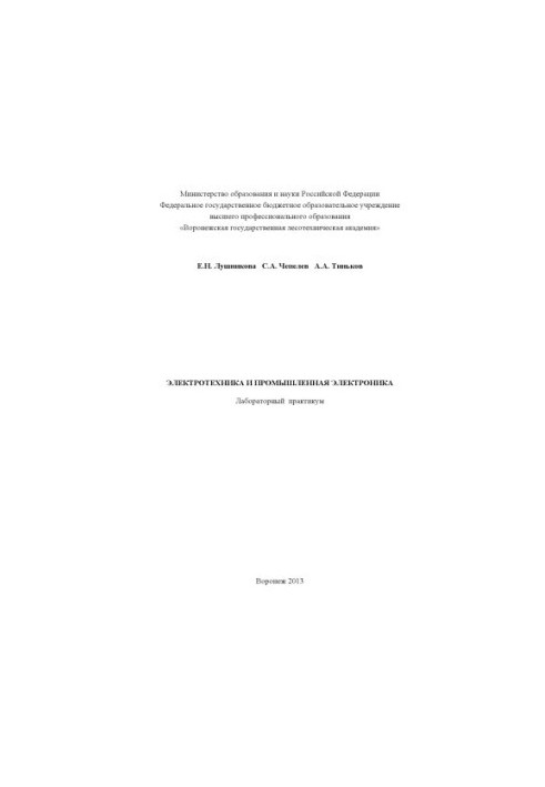 Lushnikova E. N. Electrical engineering and industrial electronics