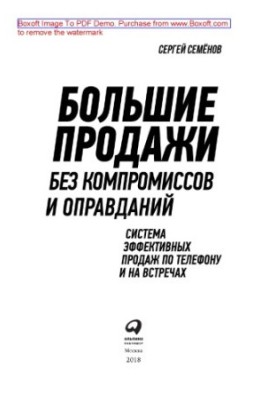 Big sales without compromises and excuses: a system of effective sales by phone and at meetings [publishing layout]