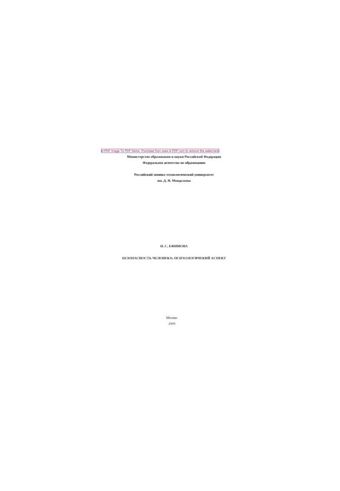 Efimova N. S. Human security psychological aspect N. S. Efimova2009. 155 p.