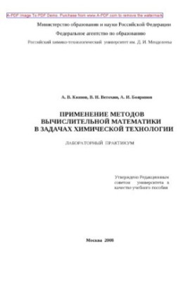 Koznov A. V. Application of methods of computational mathematics in the problems of chemical technology